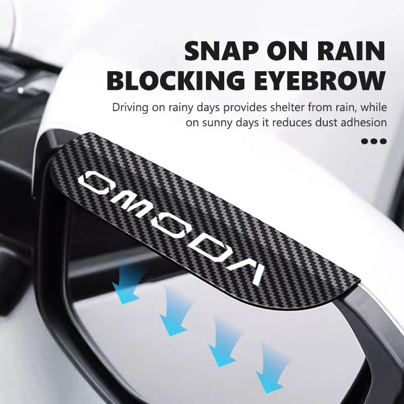 2Pcs Car Carbon Fiber Rearview Mirror Rain Eyebrow Stickers For Chery Omoda 5 C5 fx 7 8 Pro Plus 7 EV PRO PHEV FX