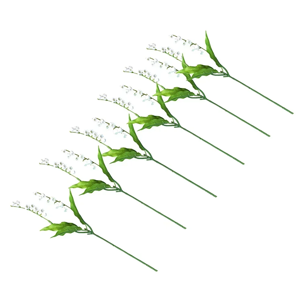 باقة زهور زنبق صناعي من الوادي ، حرير أبيض ، زهور مزيفة ، منزل ، مكتب ، زفاف ، ديكور حفلات ، هدية ، زهرة زهرة