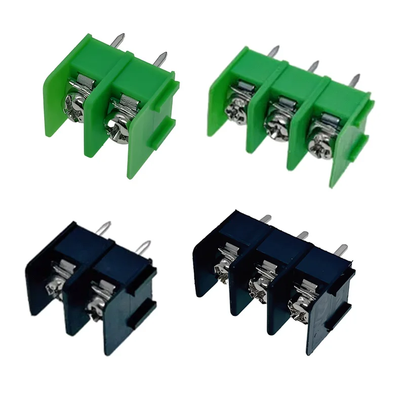 10PCS KF7.62 Black/Green 2/3P PCB Terminal Block 7.62MM Terminal Post  Fence Type Screws Can Spliced