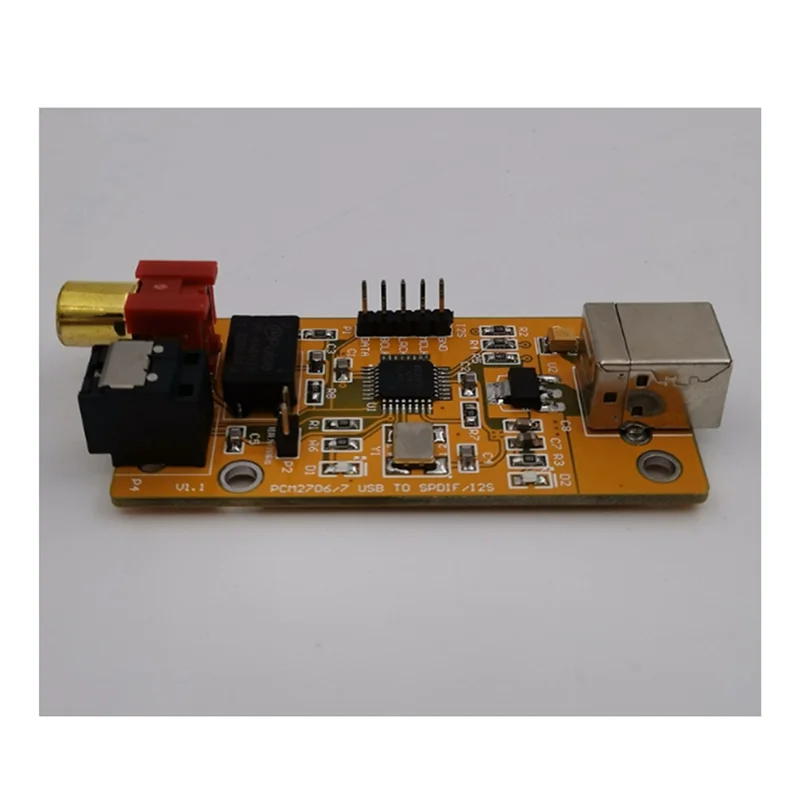 -FDDT USB Sound Card For Audio Power Amplifier USB To Coaxial Fiber I2S PCM2706 Decoder Chip Board Computer Phone