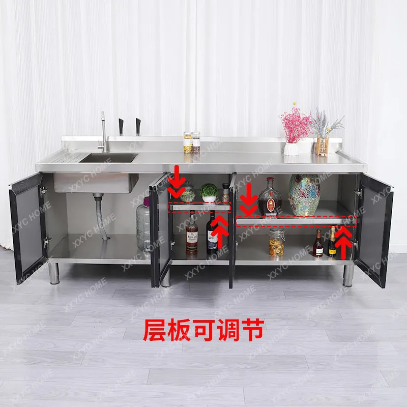 

A Stainless steel kitchen cabinet sink sink integrated cabinet console