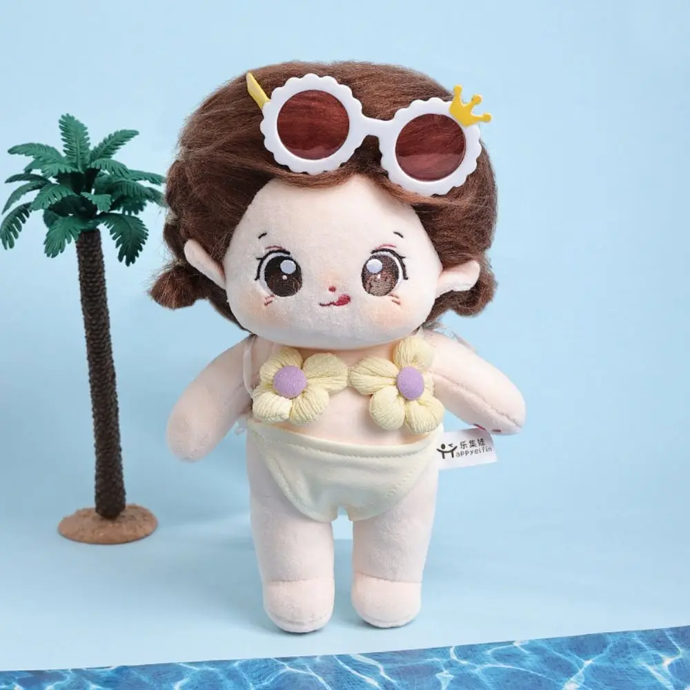 Bikini Set Cotton Doll Bikini Suit Overall Strap Pants 20cm Doll Swimming Outfit Plush Cute Cotton Doll Swimwear