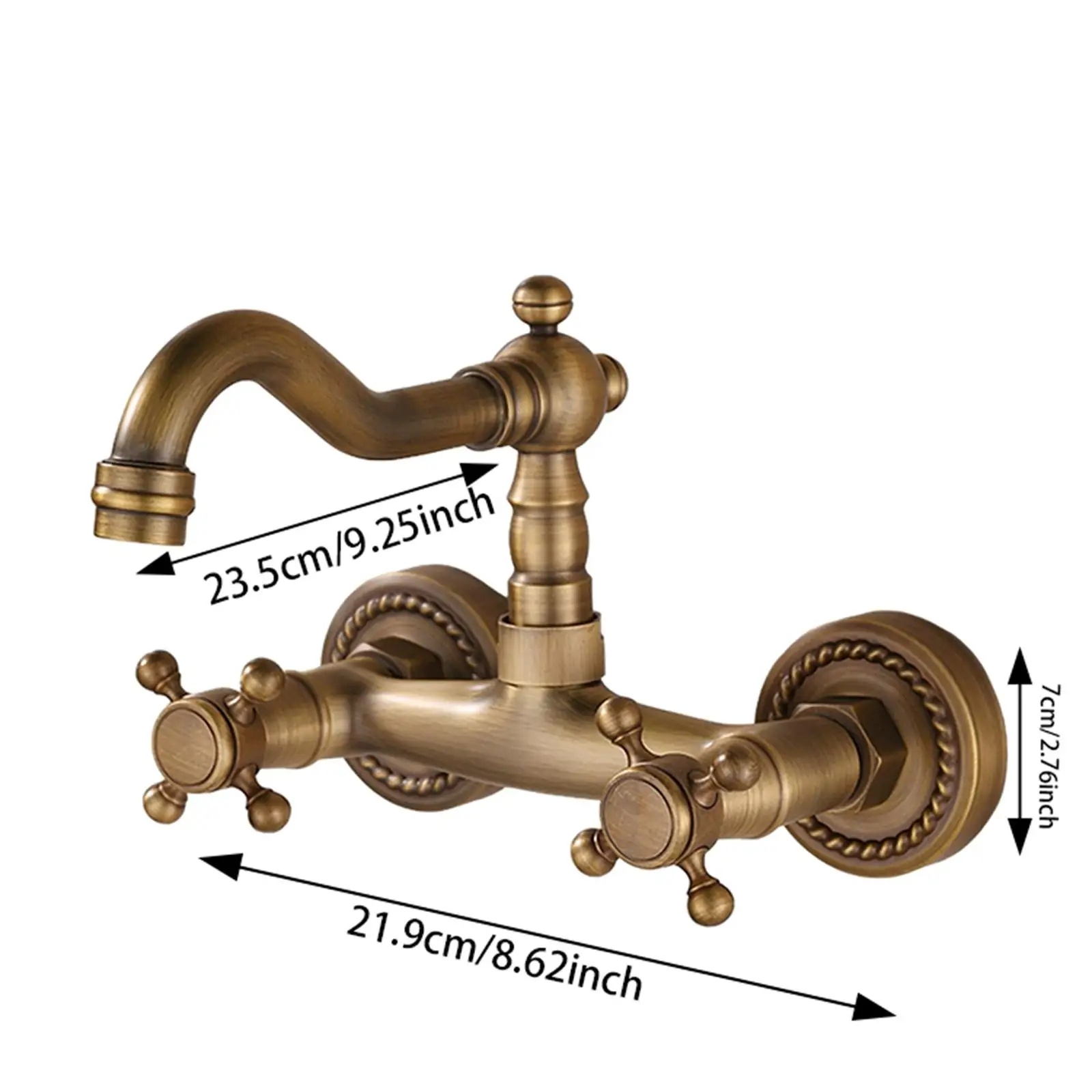 Rubinetto da cucina a parete miscelatore europeo flessibile universale con doppia maniglia per lavanderia RV casa ristorante all'aperto