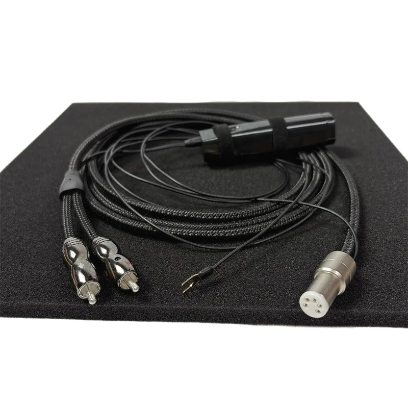 Cable de audio HiFi WEL Signature de 5 pines DIN a 2RCA para tocadiscos, cable de tonalidad PSS plateado con cable de tierra