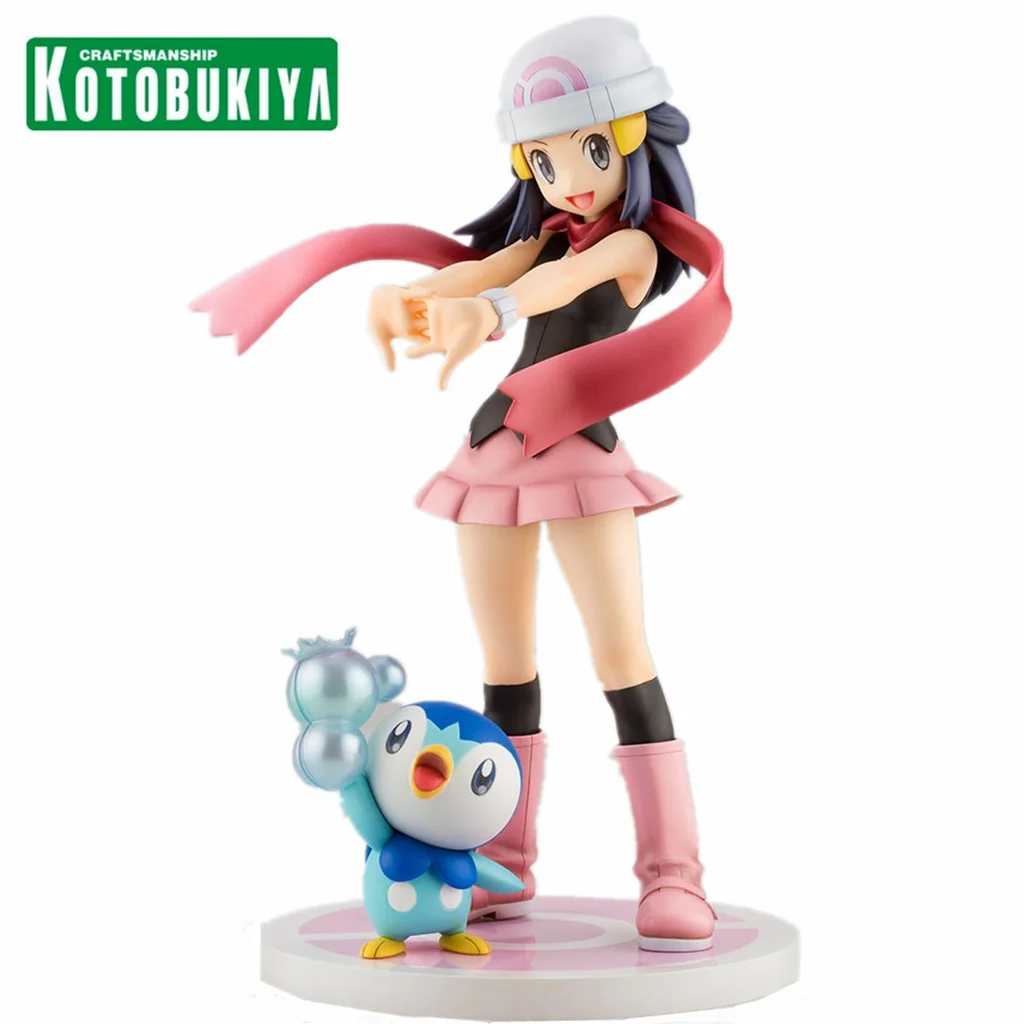 

Original Kotobukiya ARTFX J Pokemon Series Dawn with Piplup Pocket Monster Anime Figure Toys PVC Model Collector Doll Gift