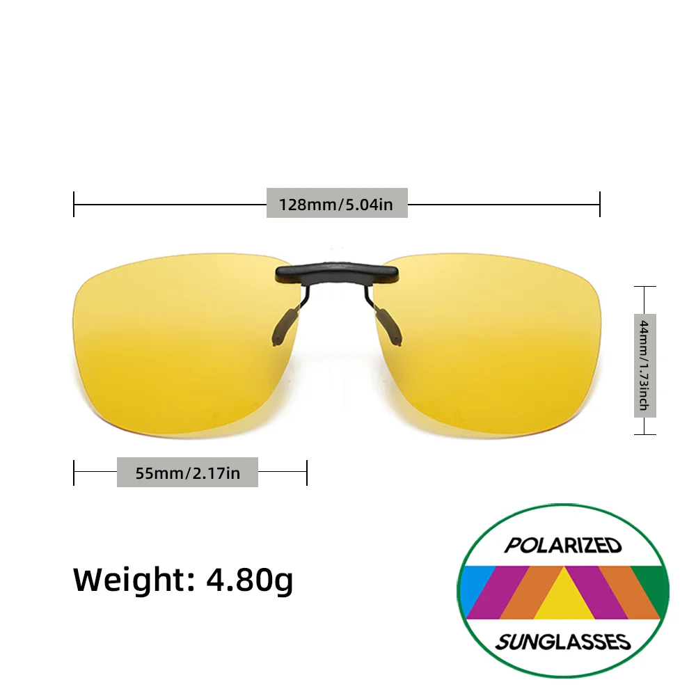 VIVIBEE Flip Up Clip On Nachtsichtbrille Polarisierte Männer Fahren Gelbe Sonnenbrille Frauen UV400 Angeln Universal Clips – Detail 1
