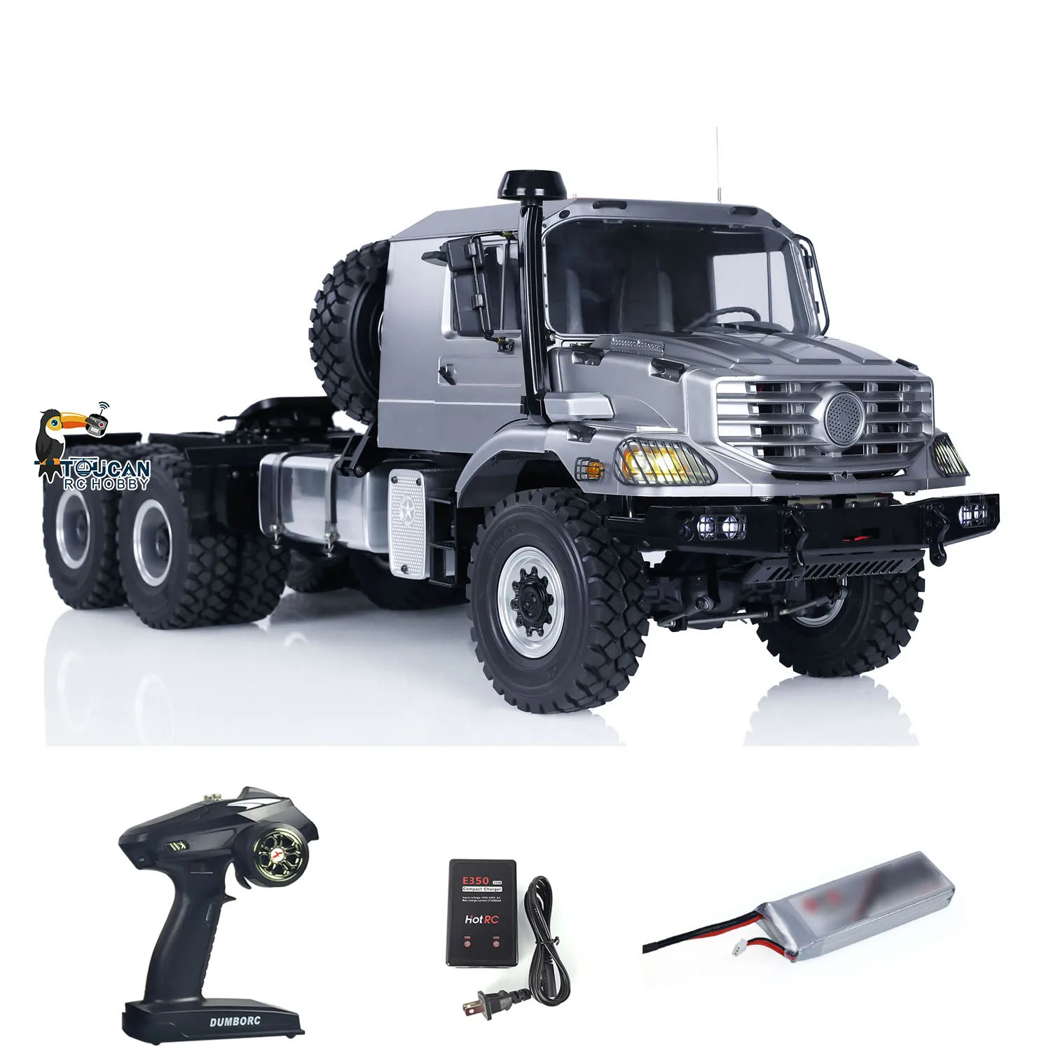 RTR JDModel 1/14 Schaal RC Off-road Tractor Truck 6x6 Afstandsbediening Auto met Differentiële Assen Licht Geluid Set Model THZH1876