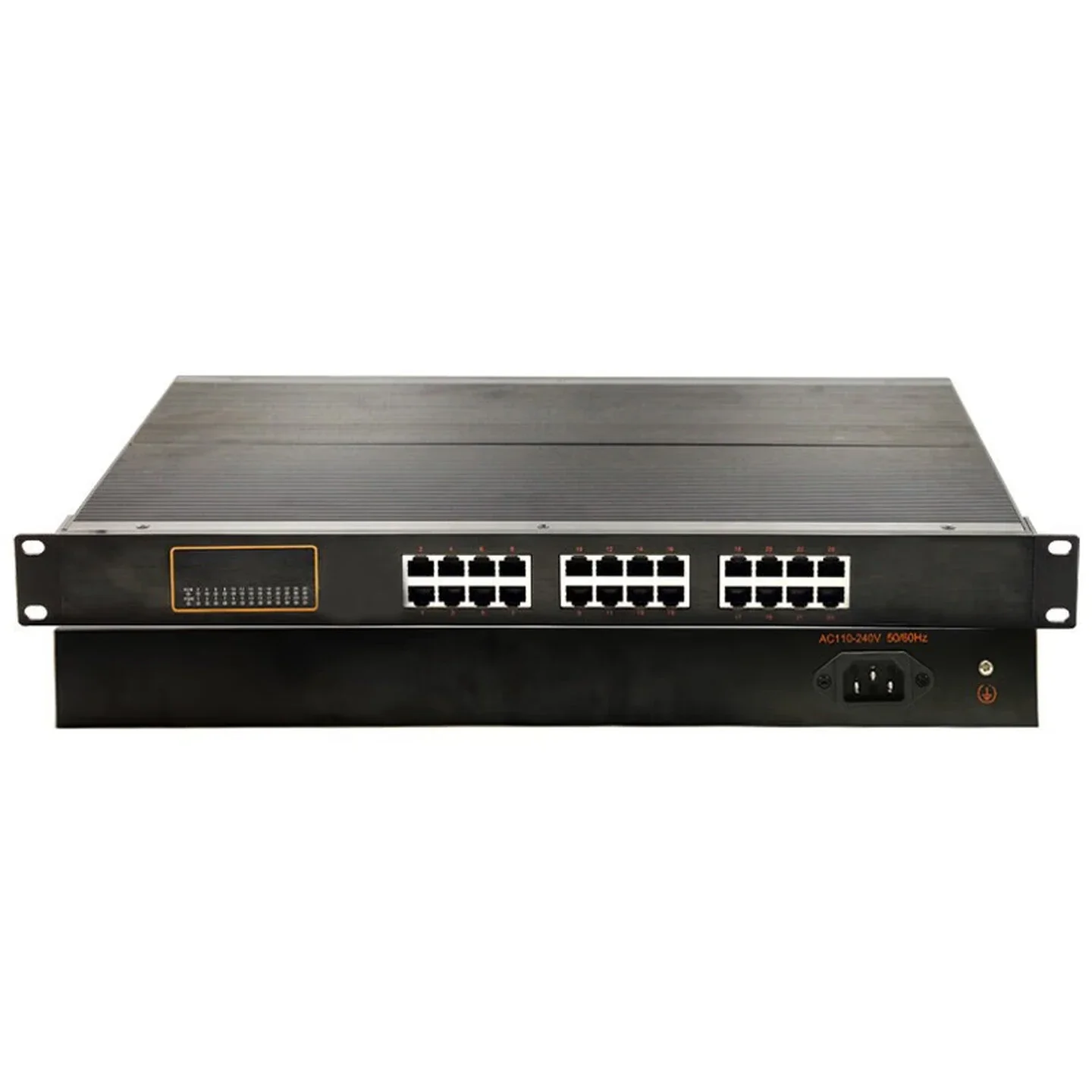Non-Network Managed Industrial-Grade Switch, 24 100M Electrical Ports, 9-Inch 1U Rack, Single Power Supply - AC/DC 110V-240V