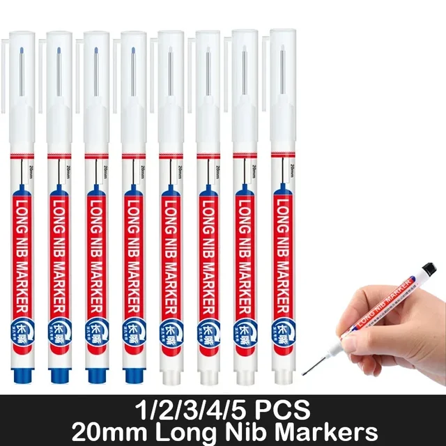 1/5 PCS Marker z długą główką Zestaw pisaków do malowania permanentnego do dekoracji drewna Marker z głębokimi otworami Artykuły papiernicze Artykuły artystyczne