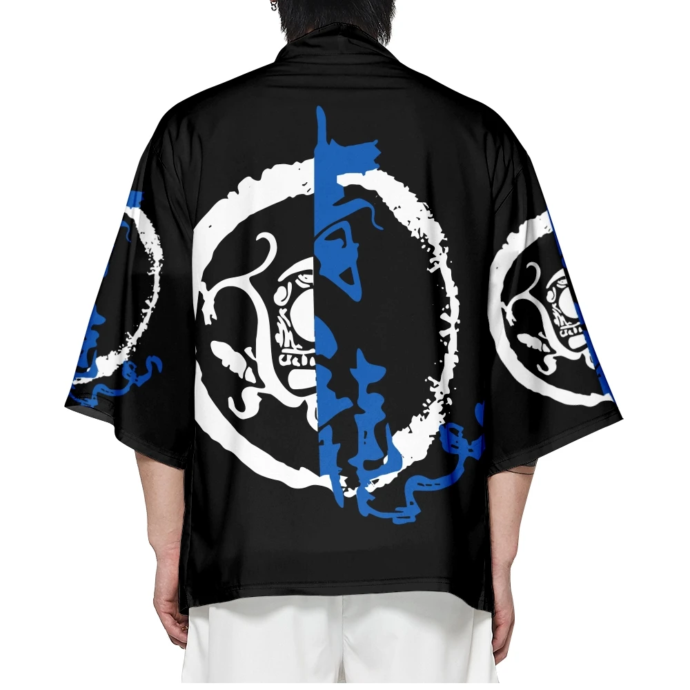 6XL Fashion Dragon Print Cardigan Yukata Japanese Samurai Kimono Cosplay Shirt Women Men Beach Haori Oversized Traditional Top