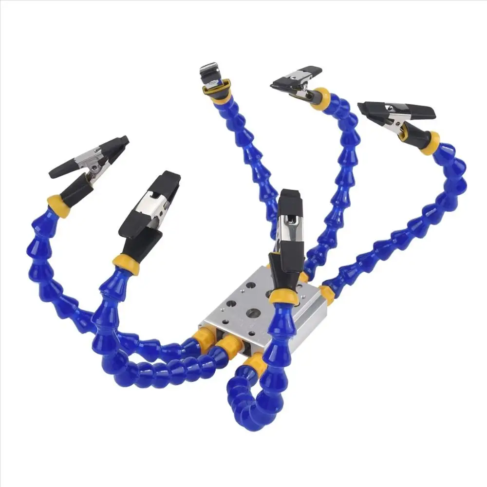 Octopus Design Welding Table Clamp 1-6 Arms Aluminum Alloy Base Soldering Helping Hands Adjustable Flexible Arm