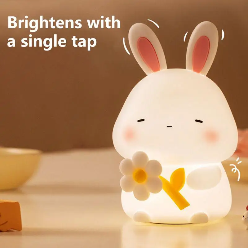 กระต่าย Night Light กระต่ายโคมไฟ Tap Control หรี่แสงได้ชาร์จเนอสเซอรี่ Nightlight ตกแต่งห้องสําหรับเด็กผู้หญิงเด็กวัยหัดเดินวัยรุ่น