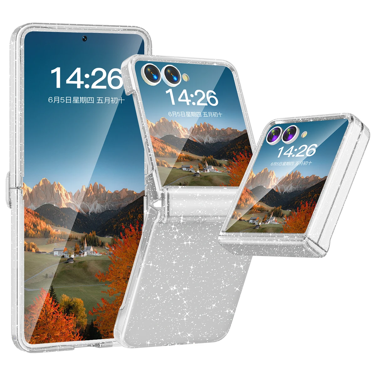 For Samsung Galaxy Z Flip 7 Case Mechanical Heavy-duty Skin Friendly Frosted Fold Hinge with Mirror Film Shockproof Hard Cover