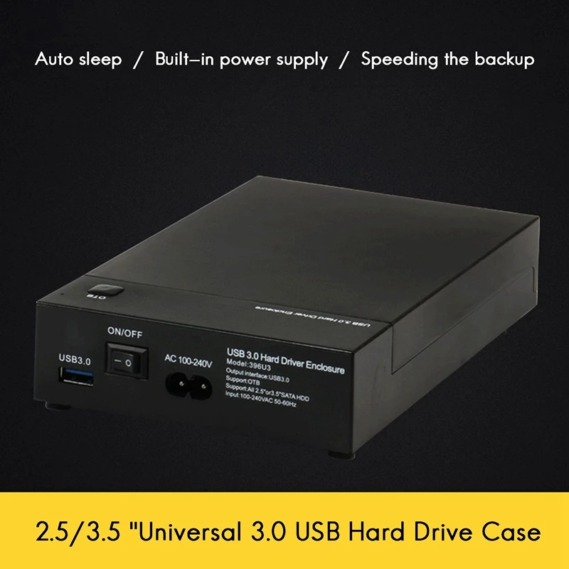 Top-Hard Driver Enclosure USB3.0 To SATA3.0 HDD Enclosure Case For 2.5/3.5 Inch Hard Drive Laptop Desktop Hard Disk