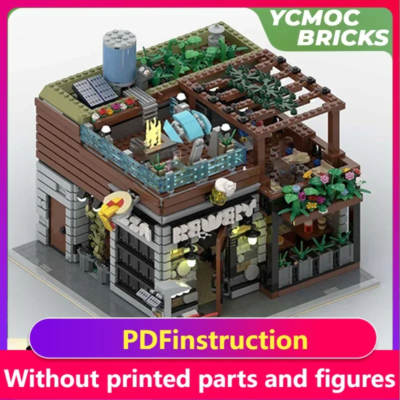 

Технические строительные блоки Moc: Модульный конструктор «Пивоварня и пиццерия» (уличная сцена), подарочные игрушки для детей, наборы для самостоятельной сборки