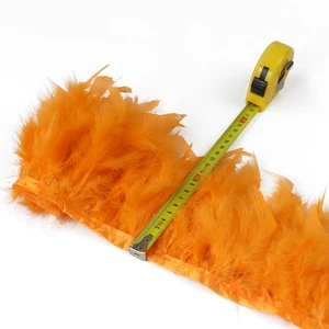 Penas coloridas de peru aparar, franja artesanal, fita para costura, vestido de casamento, fita decorativa, 10 m, 10-15cm 10 principais vendas pijama feminino colado - №6