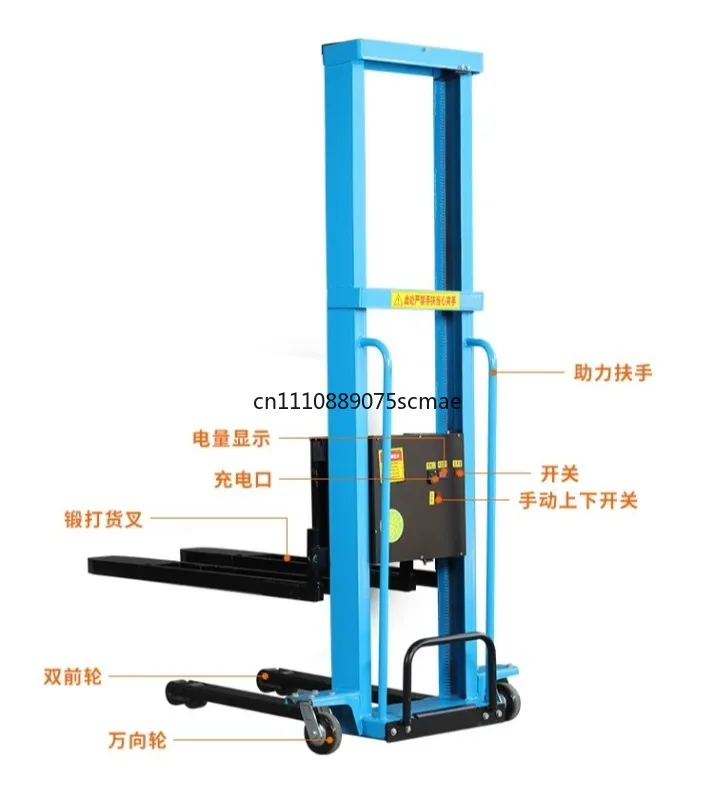 Electric Portable Truck-mounted Forklift Small Mobile Stacker 1 Ton Electric Hydraulic Hand Lift Handling Tool