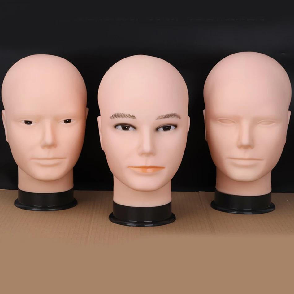 

Mannequin Head Wig Stand With Adjustable Wig Tripod For Making Wig Soft PC Manikin Head Wig Holder For Wigs Display Hat Display