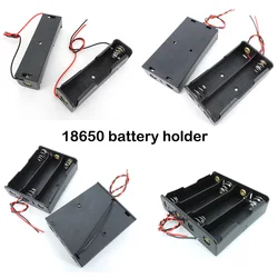 1/2/3/4 Slot way 18650 Battery Storage Box Case DIY Batteries Clip 3.7v 1 2 3 4 port Holder Black Plastic Container Lead 2Pin L