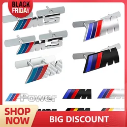 For BMW M Power M3 M5 M6 Performance F10 F30 F20 F25 X1 X3 X5 E36 E39 E70 E53 E30 E87 E90 Car Front Grille Badge 3D Accessories