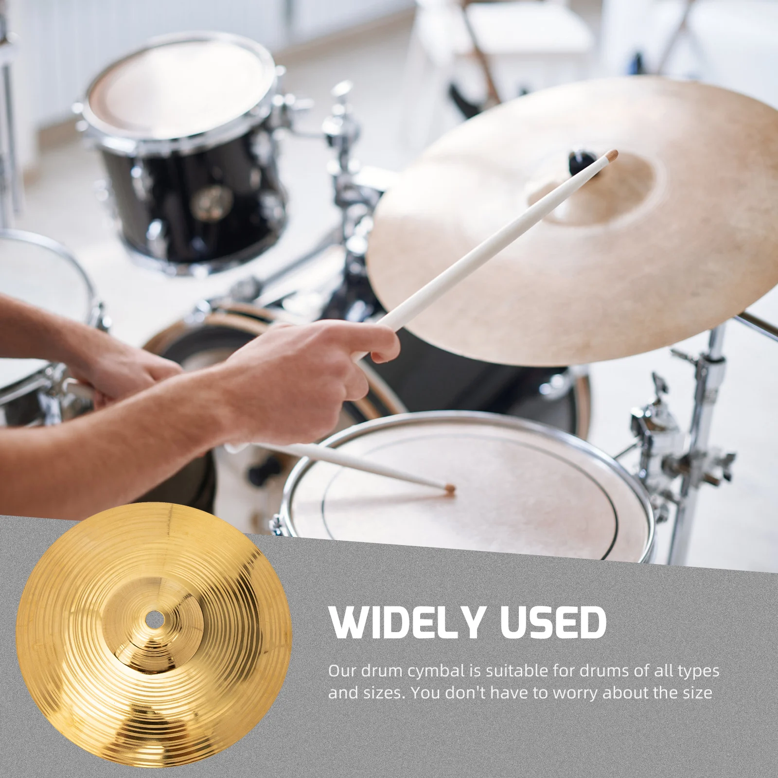 

Brass Cymbal Jazz Drum Part Durable Sturdy Alloy Perfect Gift for Drummers Brass Cymbal Drum Set Part Metal Accessory