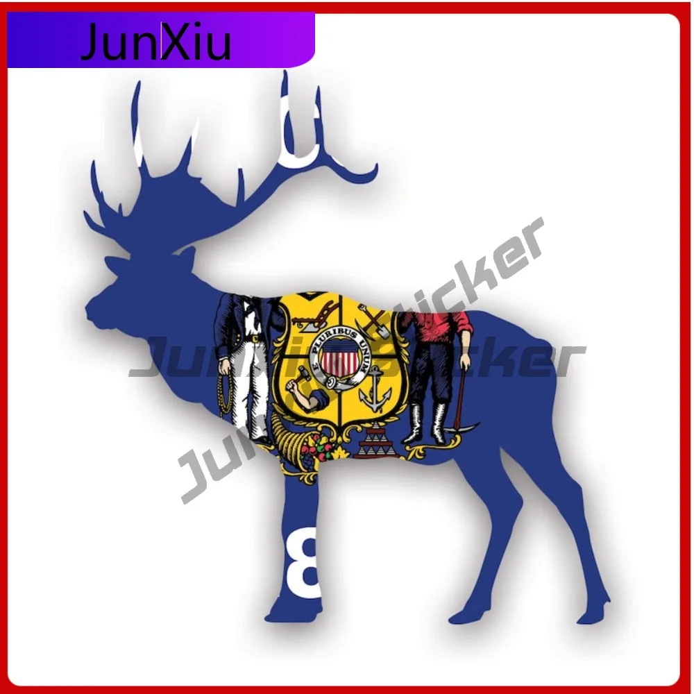 

Cool Anime Wisconsin Deer Shaped Flag Sticker Uv Protected Decalswi Stag Hunter Hunting Archery Antlers Outdoors Explore