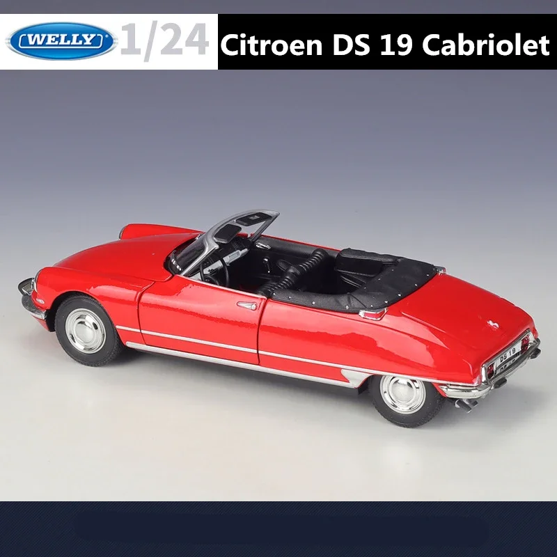 WELLY 1:24 Citroen DS 19 Cabriolet Alloy Classic Car Model Diecasts Toy Metal Sports Car Model Simulation Collection Gifts