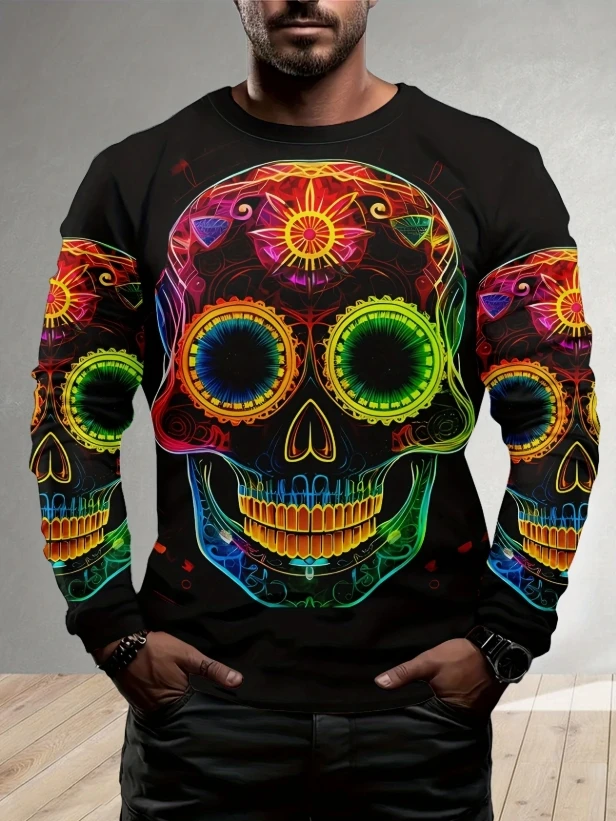 

New Spring And Summer Men'S Long Sleeve T-Shirt -- Classic Fashionable Color Scheme, Men'S Casual Outdoor And Indoor Sportswear