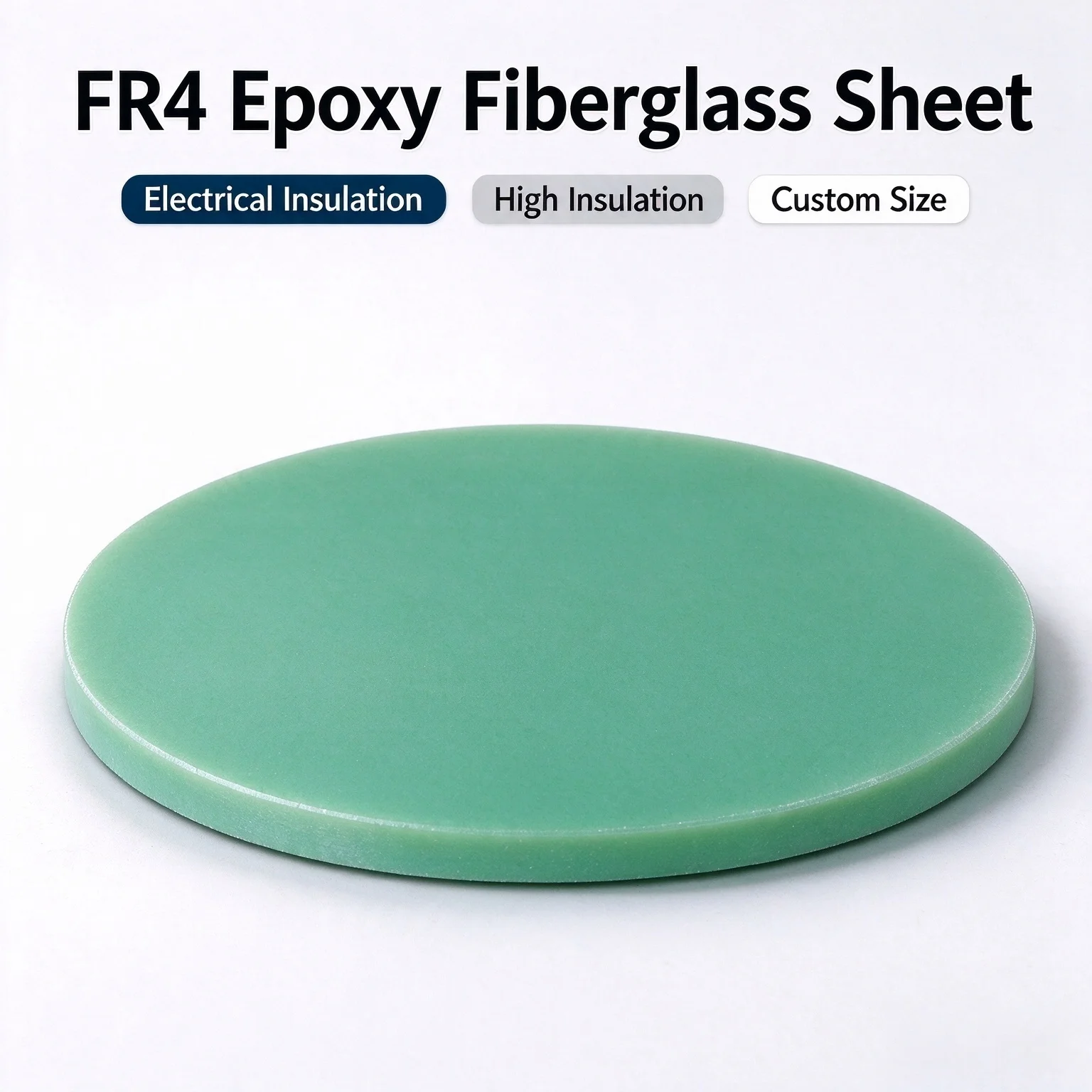 FR4 Water Green Epoxy Fiberglass Round Plate Dia 20-70mm High Temp Insulation Disc Washer Ring Custom CNC Cutting