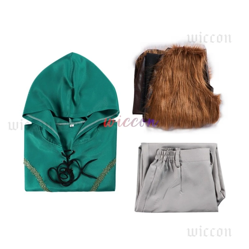 Anime Dragon Hiccup Cosplay Costume Green T Shirt Pant Brown Vest Set Halloween Uniform For Man Party