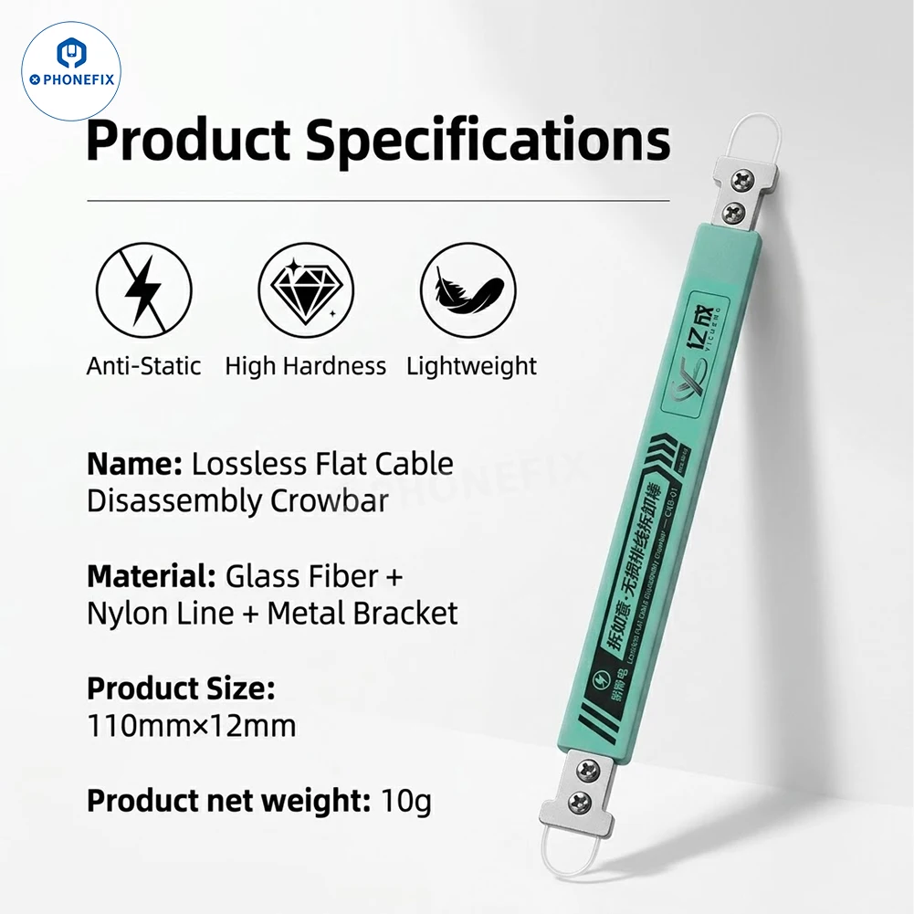 YICHENG Motherboard Flex FPC Connector Safe Removal Crowbar with 10pcs Soft Replacement Wire for Mobile Phone Motherboard Repair