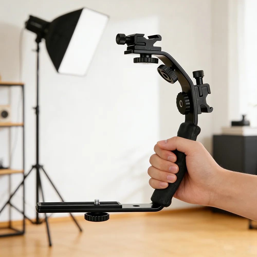 Heavy Duty Padded Hand Grip Dslr Camera L Bracket Mount Vide
