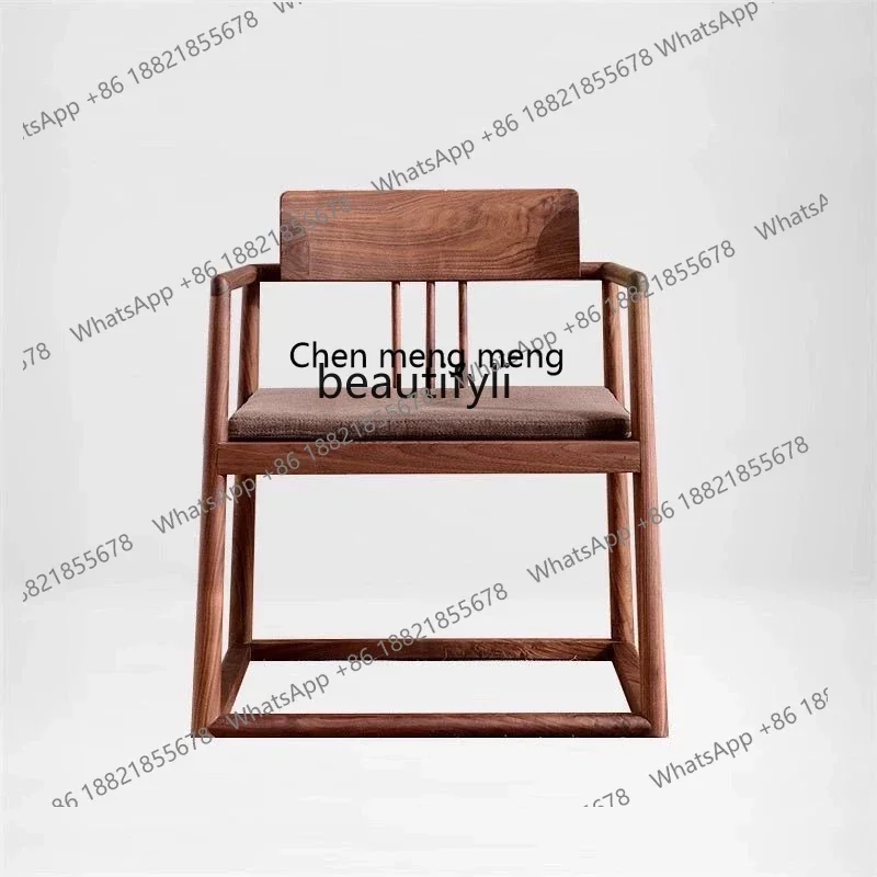 X 32 Chinese guest chair, Zen, Elm Grand Master, casual simple official hat household single living room
