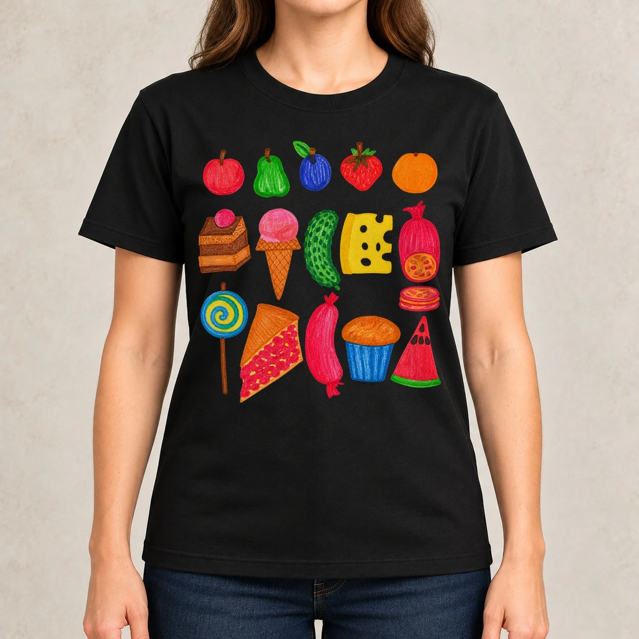 The Very Hungry Caterpillar Food Collection Classic Women T-Shirt vintage Blouse workout shirts for Women