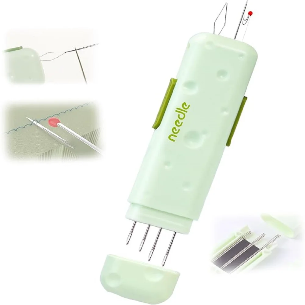 New Upgraded 3 In 1 Automatic Needle Threaders Seam Ripper With Storage Needle Box Needle Threaders Quick Sewing Kit