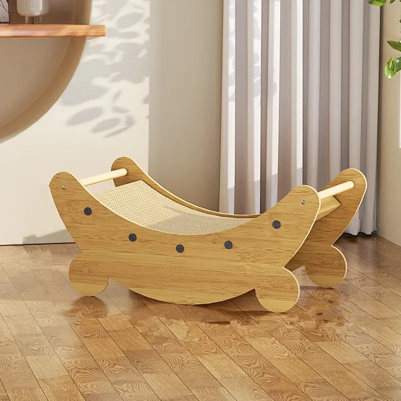 Competition Eco-friendly Bending Moon Swinging Pet Toy Cat Scratcher