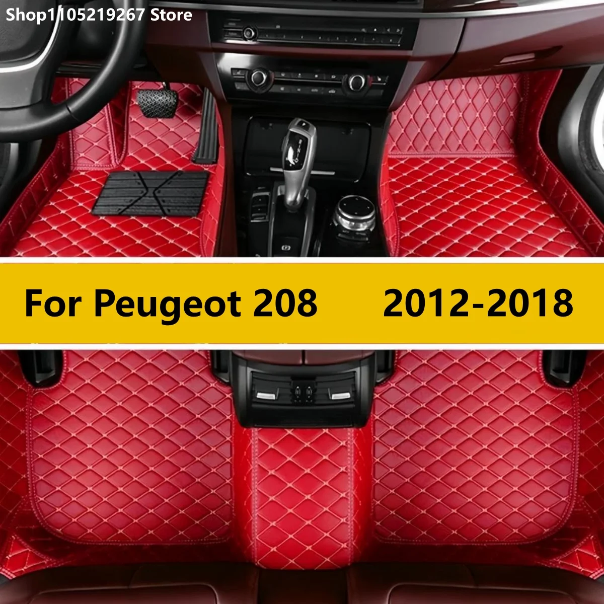 

Car Floor Mats For Peugeot 208 A9 2012~2018 Carpets Leather Mat Durable Rugs Anti Dirty Pad Set