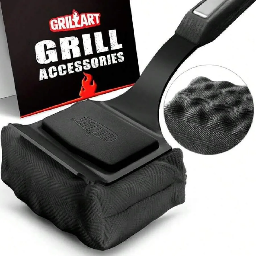 

Grill Brush Bristle Free. SteamWizards BBQ Replaceable Cleaning Head, Seamless-Fit Scraper Tools For Cast Iron/Stainless-Steel