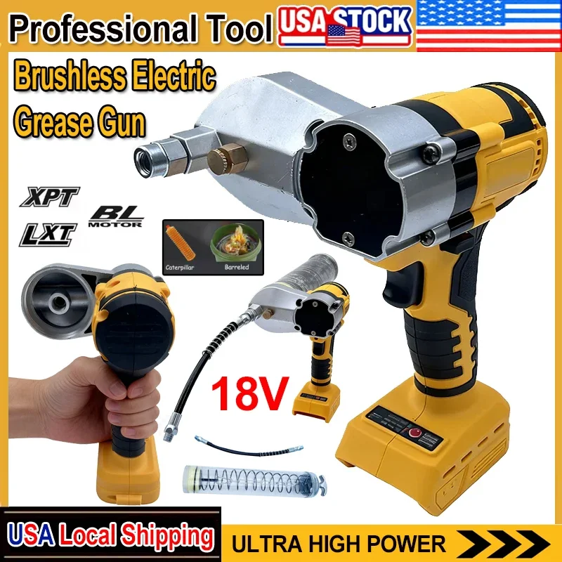

Fit Dewalt Brushless Electric Grease Gun Wireless Fully Automatic High-Pressure Excavator Specific Grease Gun For 18V Battery