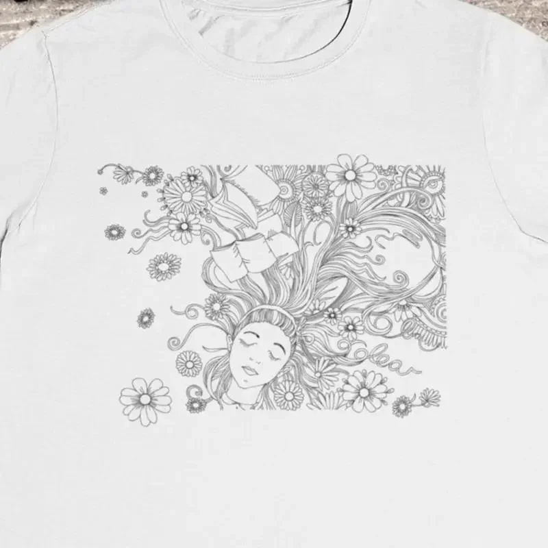 Flower Girl T Shirt Hippie Hair 100 Cotton