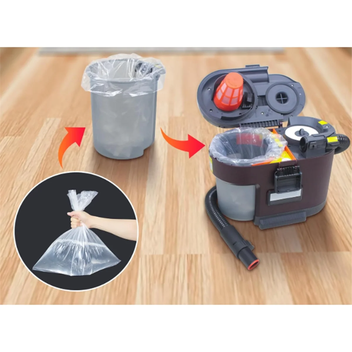 FZFZ 100PCS VS100 VS101 VS100C MessMaster 휴대용 습식 및 건식 진공 청소기 액세서리 용 진공 PE 플랫 백