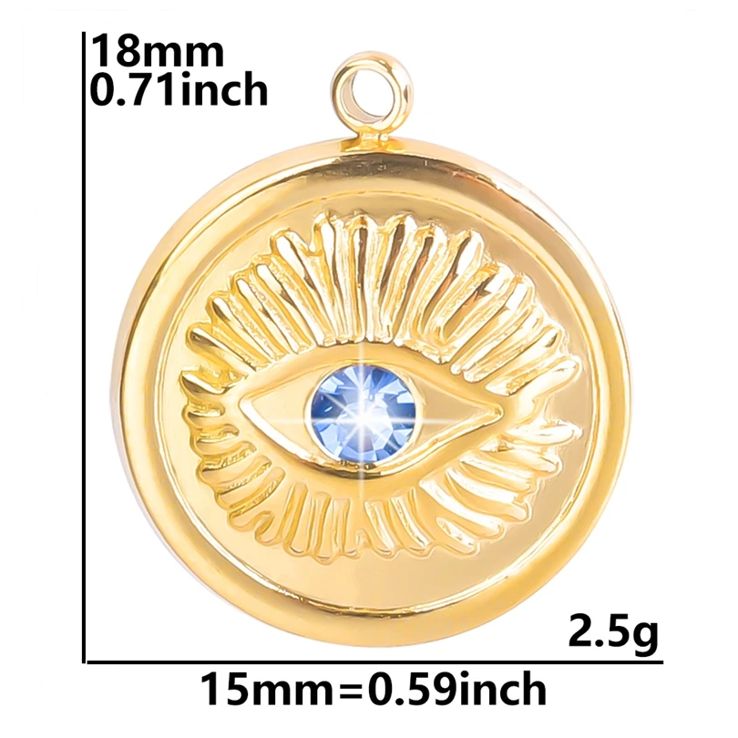 Gold Plated Star Moon Evil Eye Charms Set