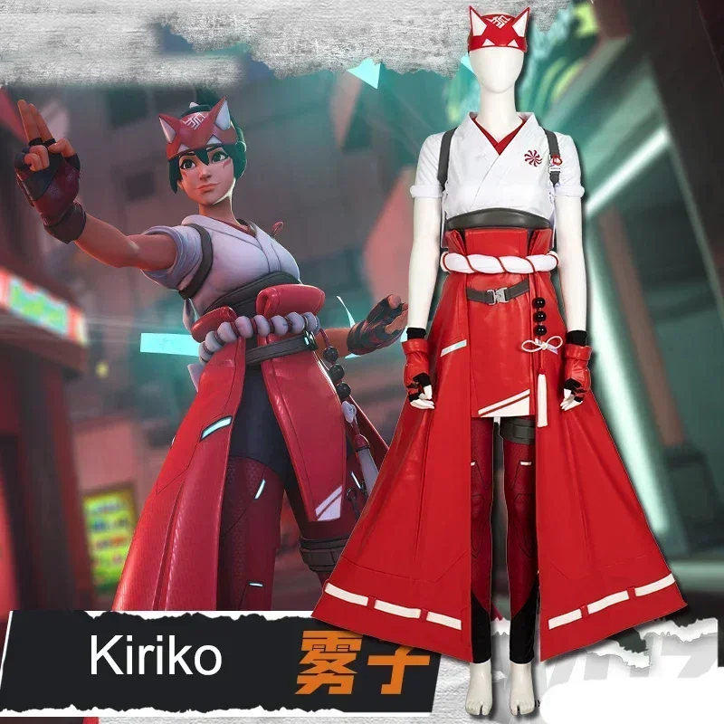 Game Overwatch 2 Kiriko Cosplay Costume Kiriko Cosplay Uniforms Women Kiriko Headwear Halloween Party Outfit