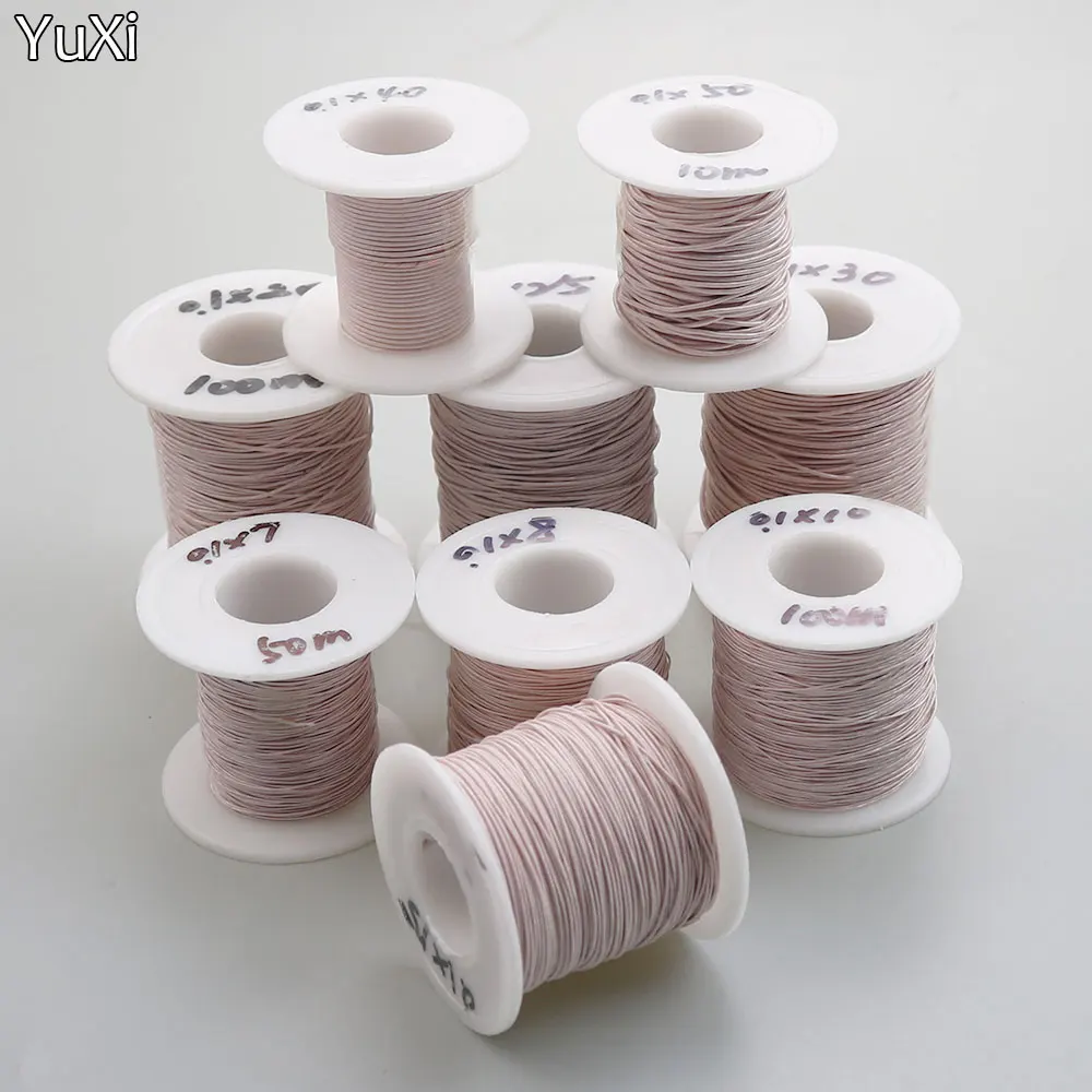 

0.1x7/8/10/15/20/25/30/40/50 Strands Litz Copper Wire Mine Antenna Multi Core Stranded Polyester Silk Yarn Braided Cable 0.1mm