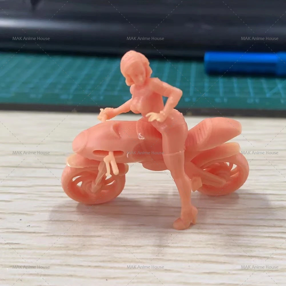 Miniature ANT DIY Handmade 1/64 1/43 Girl motorcycle Painted Diorama Figure Model Home Decoration Car Creative Photography Toys