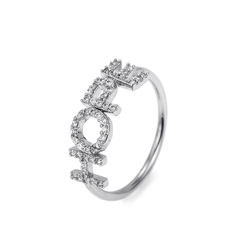 2023 Custom Name Ring Personalize Cz Zircon Ring Personalize Gold Plated Party Ring For Women Jewelry Gifts