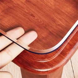 PVC transparent tablecloth with a thickness, heat-resistant, waterproof, and oil resistant dining table mat, 1pc