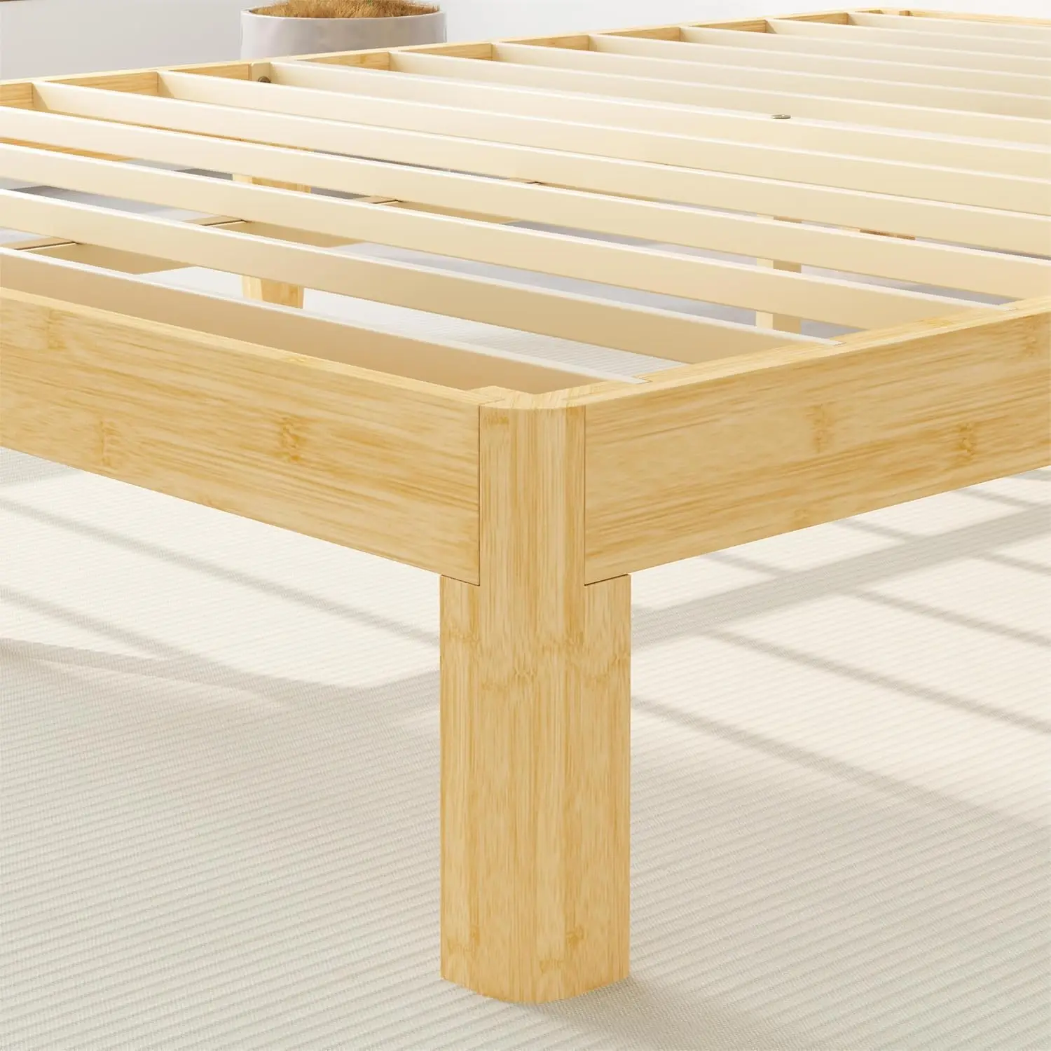 14 Inch High-qualtiy Bamboo Wood Frame Bed (Twin XL) view 4