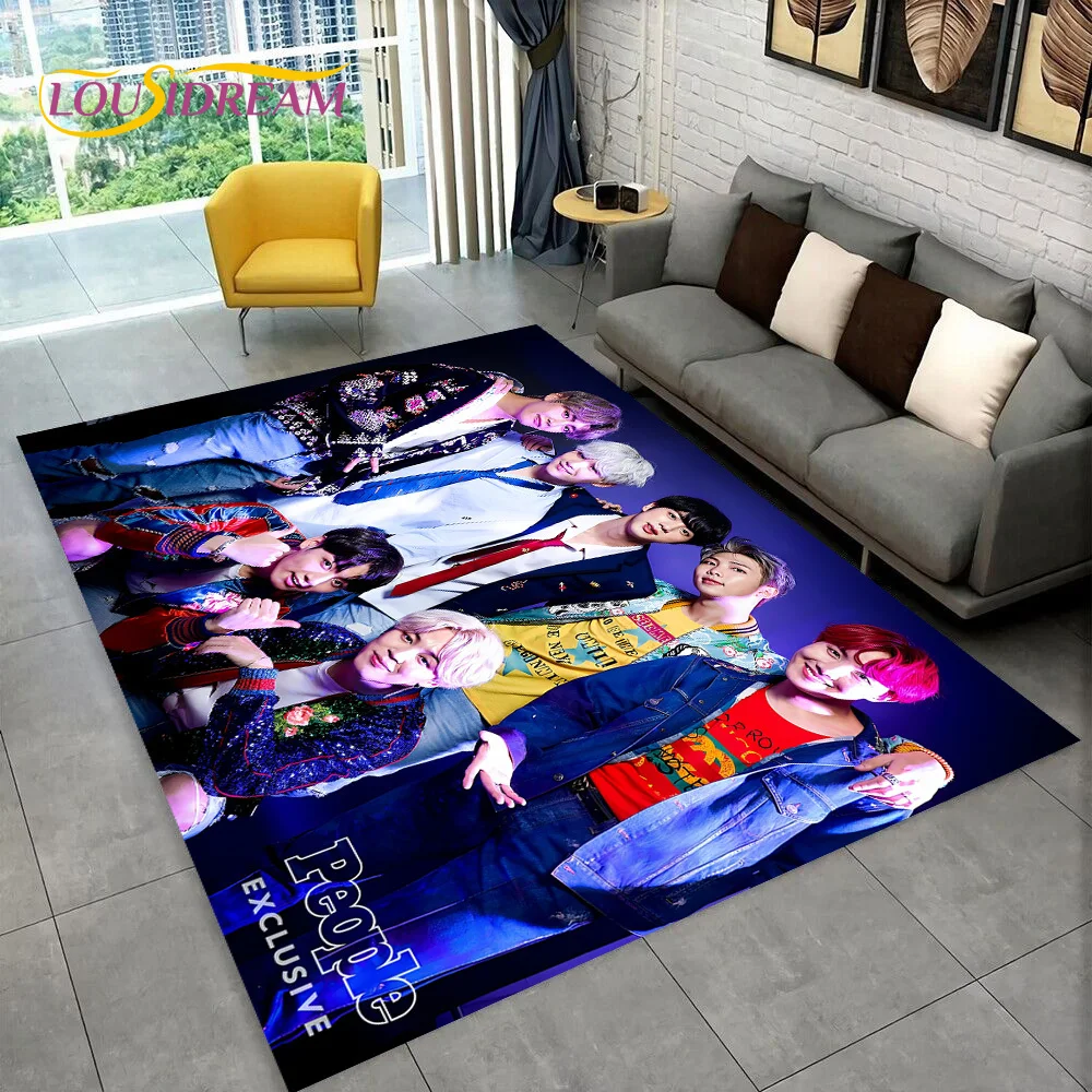3D Korea Kpop Star Kim JIN SUGA V Rug Carpet for Living Room Bedroom Home Decor,Floor Mat Non-slip Decoration for Sofa Doormat
