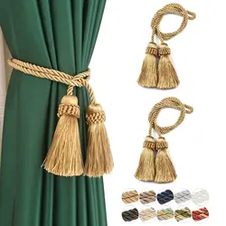 1Pc Room Accessories Tassel Curtain Tieback Fringe Handmade Curtain Tie Backs Hanging Ball Buckle Rope Curtains Holder Bandage